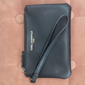 Karl Lagerfeld Paris Pebbled Leather Wristlet